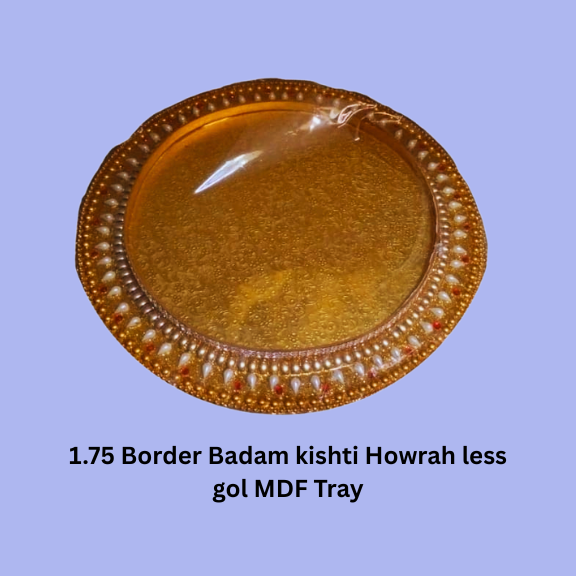 1.75 Border Badam Gol Tray (Item No:-3-17)