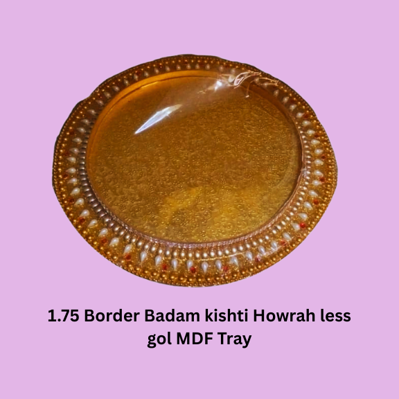 1.75 Border Badam Gol Tray (Item No:-3-17)