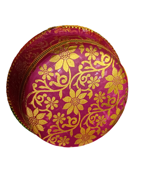 Round Shape Beautiful Rose Pink Net Chunri Tub