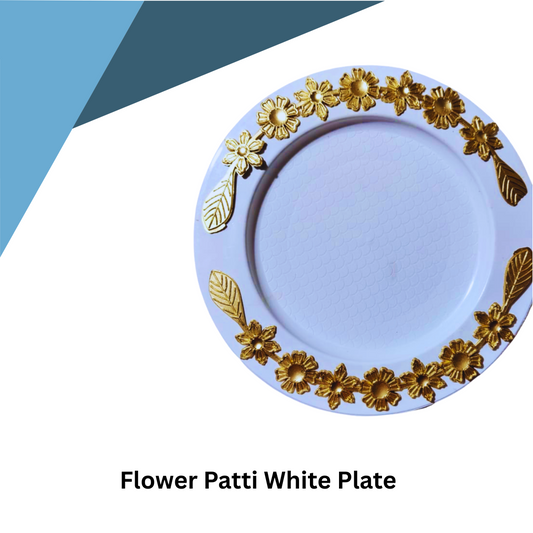 Flower Patti White Plate Item No: (2713)