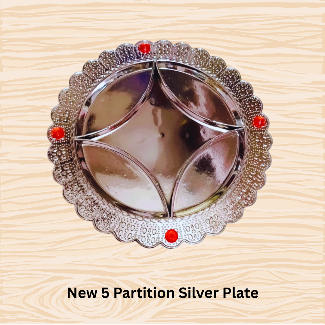 New 5 Partition Silver Plate