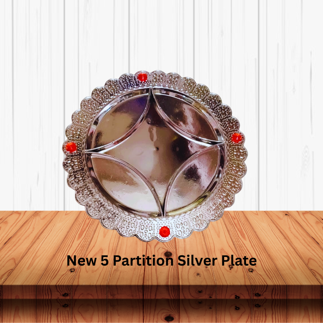 New 5 Partition Silver Plate