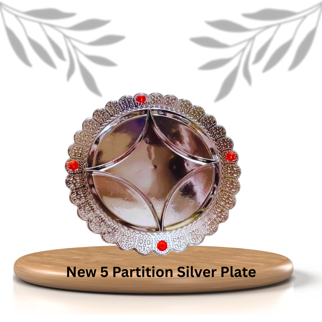 New 5 Partition Silver Plate