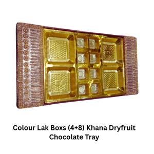Colour Lak Boxs (4+8) Khana Dryfruit Chocolate Tray (Item No :-2415)