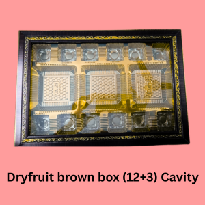 Dryfruit Brown Box (12+3) Cavity (Item No:-264)