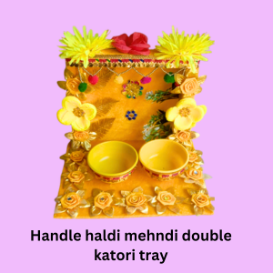 Handle Haldi Mehndi Double Katori Tray Item No: (2913)