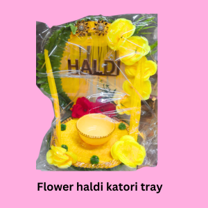 Flower Haldi Katori Tray