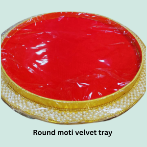 Round Moti Velvet Tray (Item No:-(2311)
