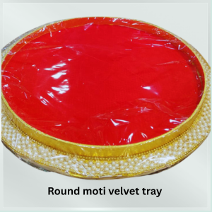 Round Moti Velvet Tray