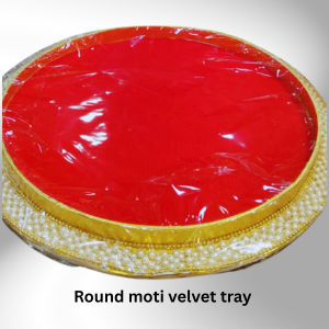 Round Moti Velvet Tray