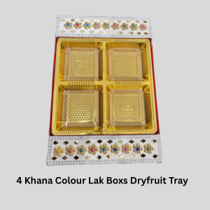 4 Khana Colour Lak Boxs Dryfruit Tray (Item No:-4-13)