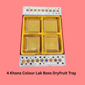 4 Khana Colour Lak Boxs Dryfruit Tray (Item No:-4-13)