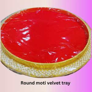 Round Moti Velvet Tray