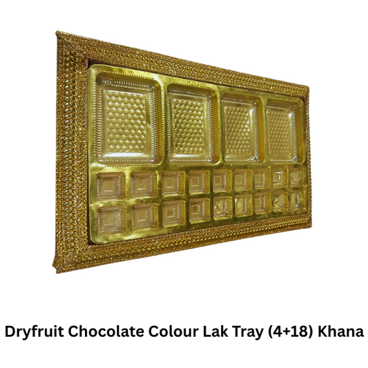 Dryfruit Chocolate Colour Lak Tray (4+18) Khana (Item No:- 2419)