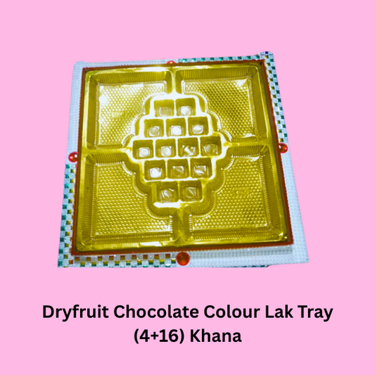 Dryfruit + Chocolate Colour Lak Tray (4+14) Khana (Item No:- 2418)