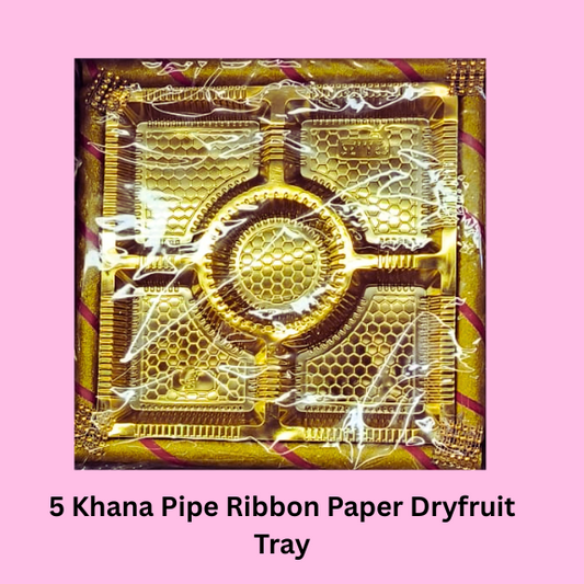 5 Khana Pipe Ribbon Paper Dryfruit Tray (Item No: - 243)