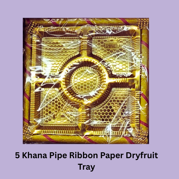 5 Khana Pipe Ribbon Paper Dryfruit Tray