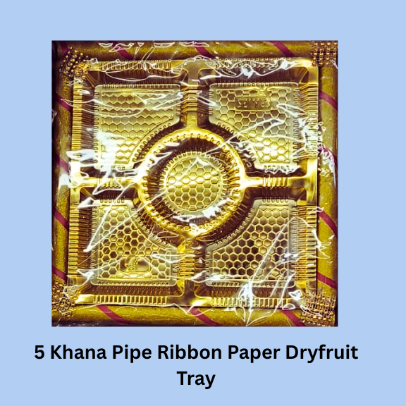5 Khana Pipe Ribbon Paper Dryfruit Tray