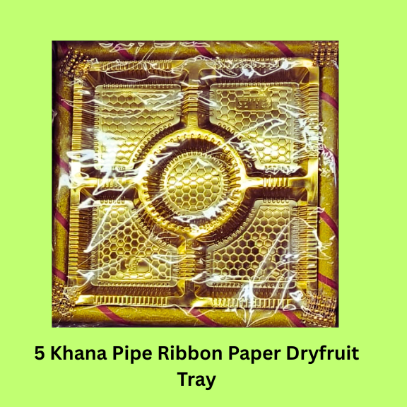 5 Khana Pipe Ribbon Paper Dryfruit Tray