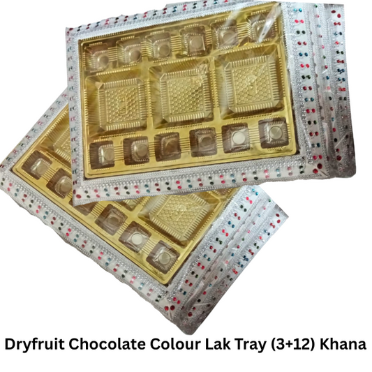 Dryfruit Chocolate Colour Lak Tray (3+12) Khana (Item No:-247)
