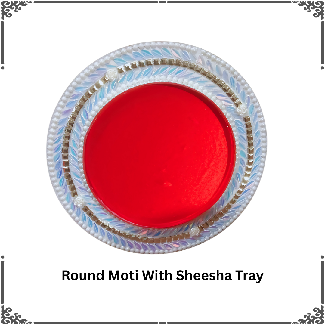 Round Moti With Sheesha Tray (Item No:-3-31 )