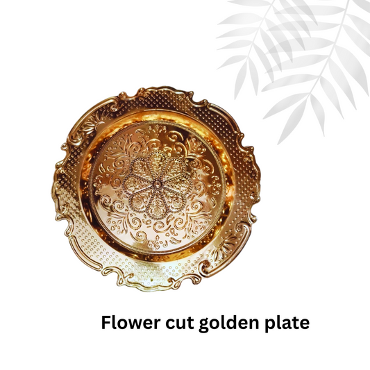 Flower Cut Golden Plate Item No: (2725)