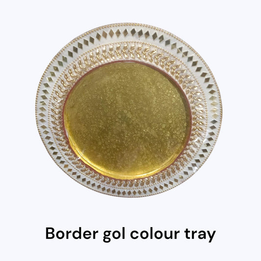 2.25 Inch Border Gol Colour Lak Tray (Item No:-2328)