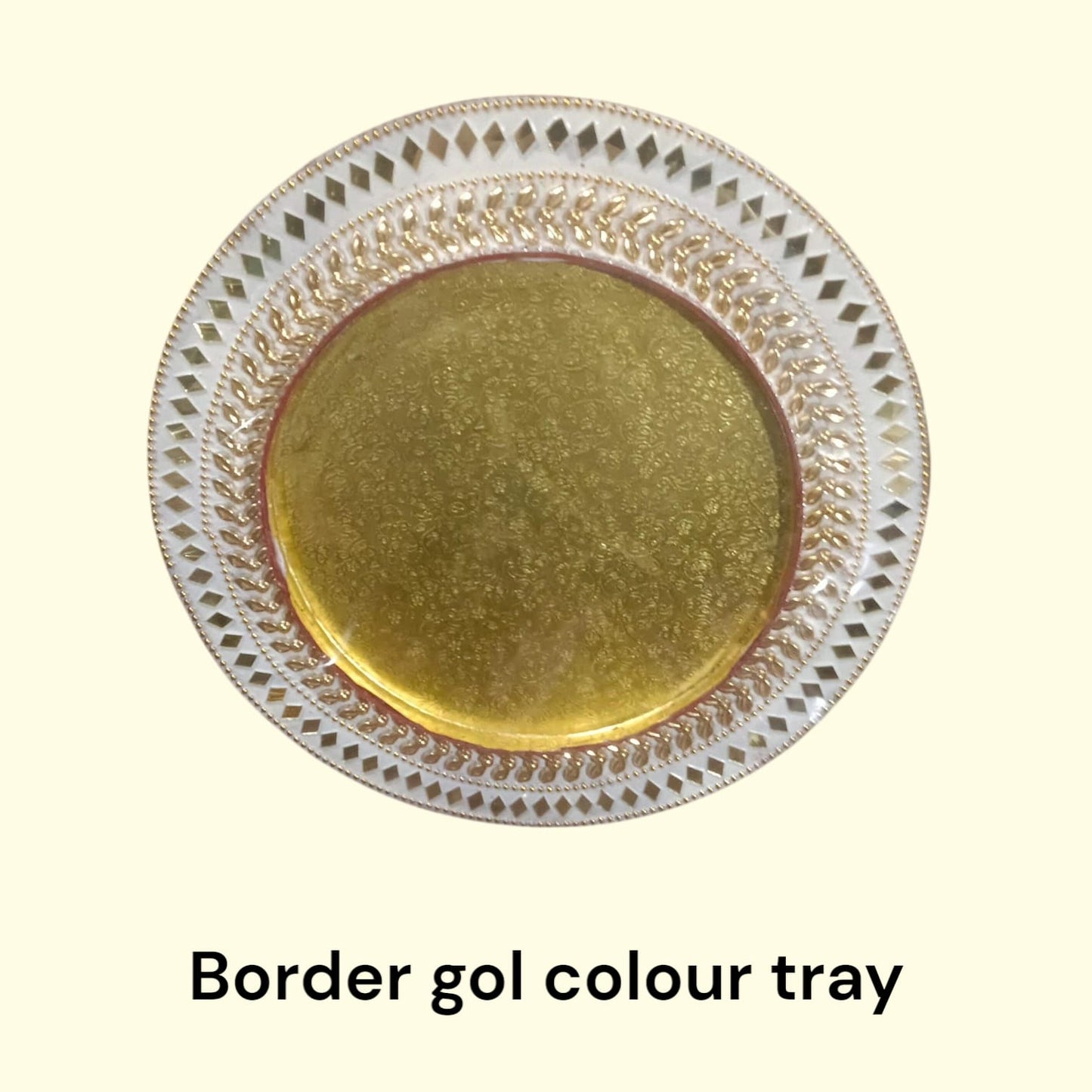 2.25 Inch Border Gol Colour Lak Tray (Item No:-3-28 )
