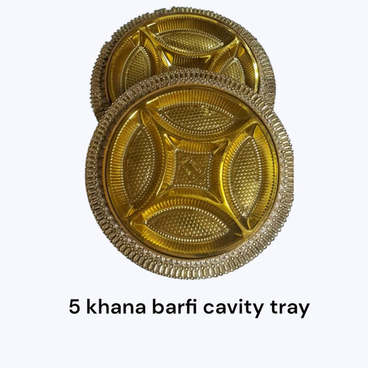 5 Khana Barfi Dryfruit Cavity Lak Tray (Item No:-245)