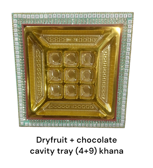 Dryfruit + Chocolate Cavity Tray (4+9) Khana (Item No:- (2411)