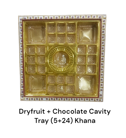 Dryfruit + Chocolate Cavity Tray (5+24) Khana (Item No:- 2421)
