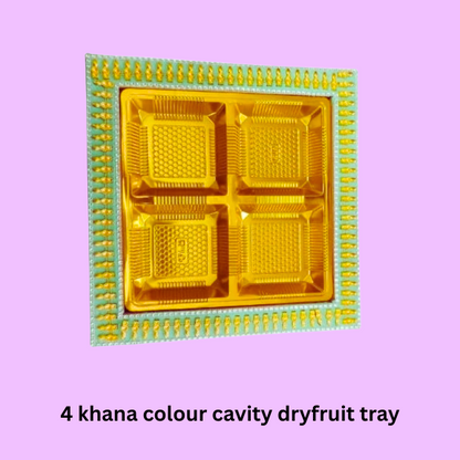 4 Khana Colour Cavity Dryfruit Tray