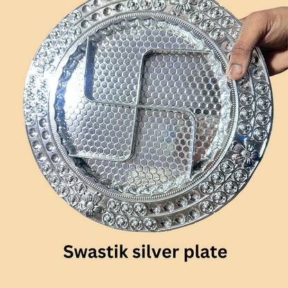 Silver Swastik Plate
