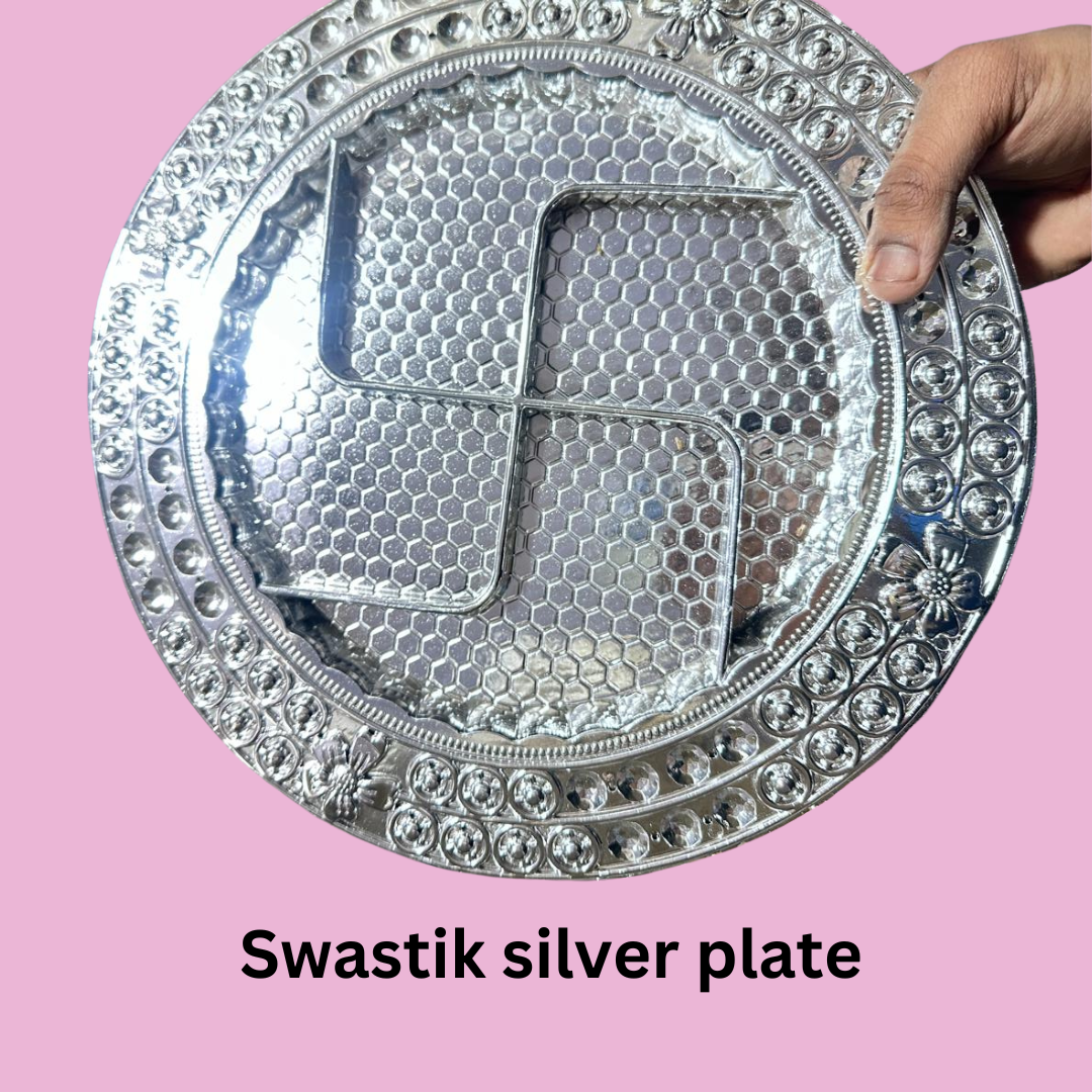 Silver Swastik Plate