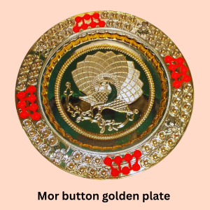 Mor Button Golden Plate