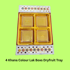 4 Khana Colour Lak Boxs Dryfruit Tray (Item No:-4-13)