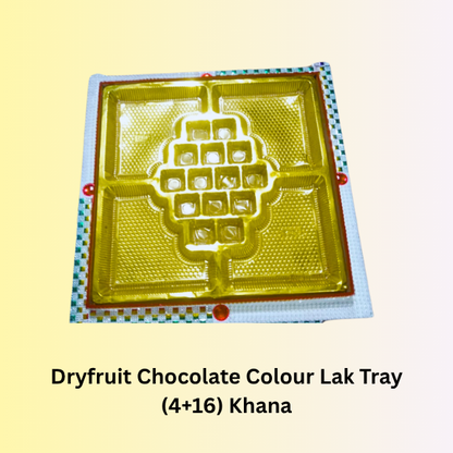 Dryfruit + Chocolate Colour Lak Tray (4+14) Khana