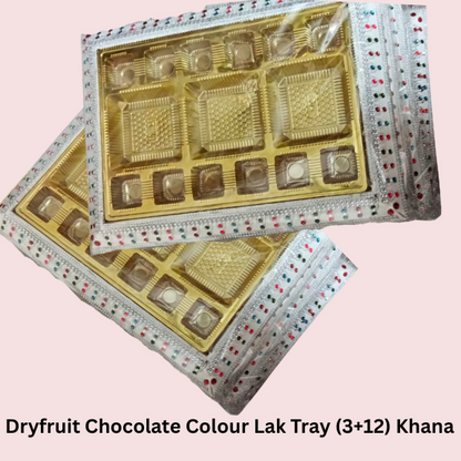 Dryfruit Chocolate Colour Lak Tray (3+12) Khana