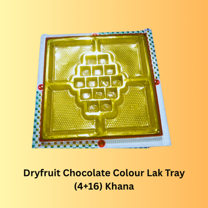 Dryfruit + Chocolate Colour Lak Tray (4+14) Khana