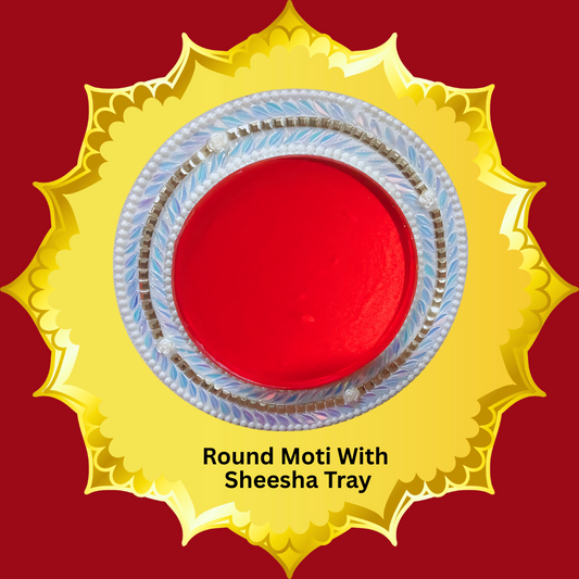 Round Moti With Sheesha Tray