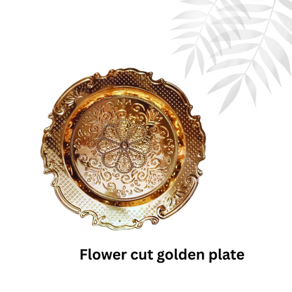 Flower Cut Golden Plate