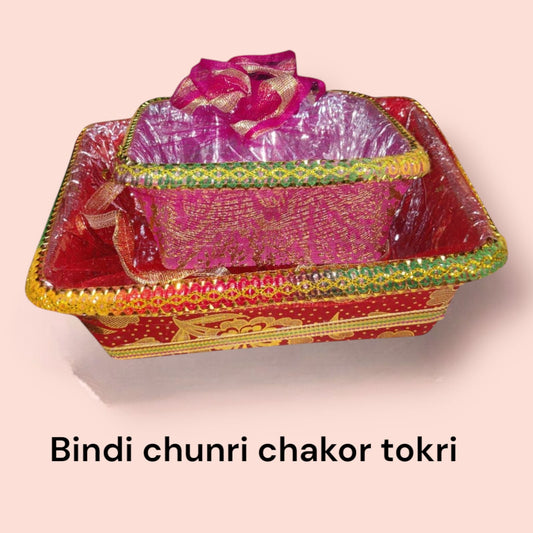 Bindi Chunri Tokri Chakor / Velvet Tiranga Tokri Chakor
