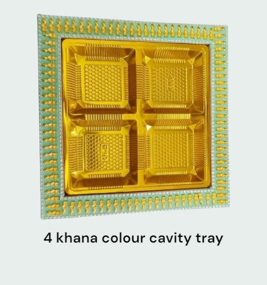 4 Khana Colour Cavity Dryfruit Tray