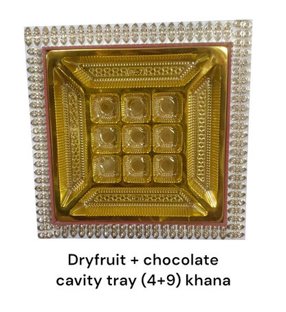 Dryfruit + Chocolate Cavity Tray (4+9) Khana
