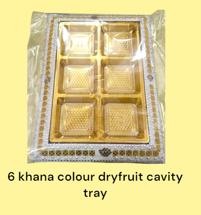 6 Khana Colour Dryfruit Cavity Tray