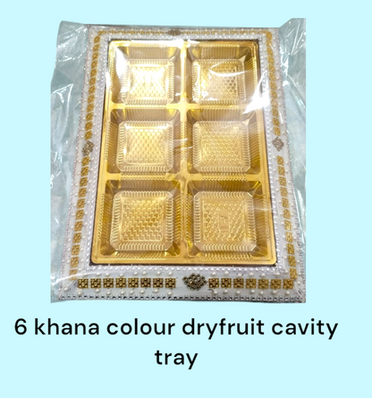 6 Khana Colour Dryfruit Cavity Tray